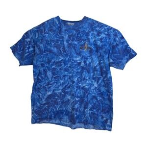 Ron Jon Surf Shop T-Shirt Men's XL Blue Water Pattern Graphic Print Cocoa Beach